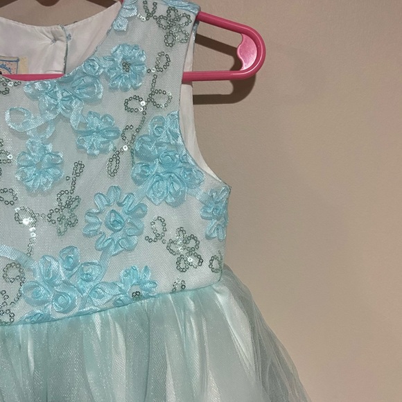 Girls Size 3T Blue Sequin Dress - Picture 3 of 4